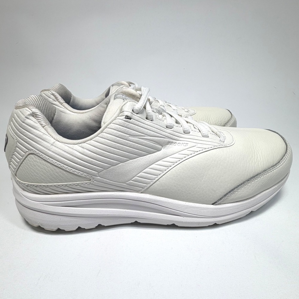 Brooks Addiction Walker 2 Men's 10 2E White Leather Slip Resistant‎